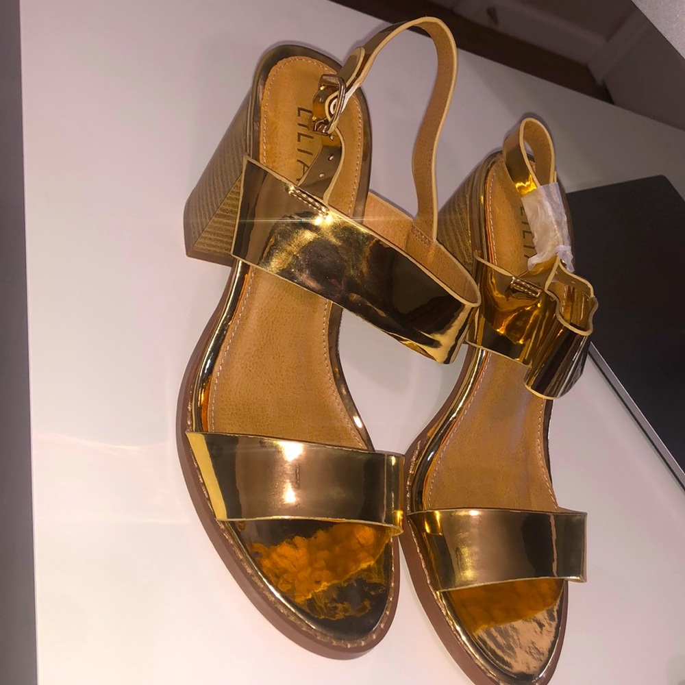 Liliana Gold Strap Heels